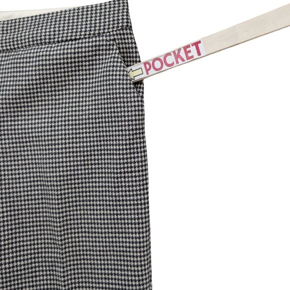 Talbots Hampshire Pants Womens Black Cream Houndstooth Flat Front Size 4P - Picture 11 of 11